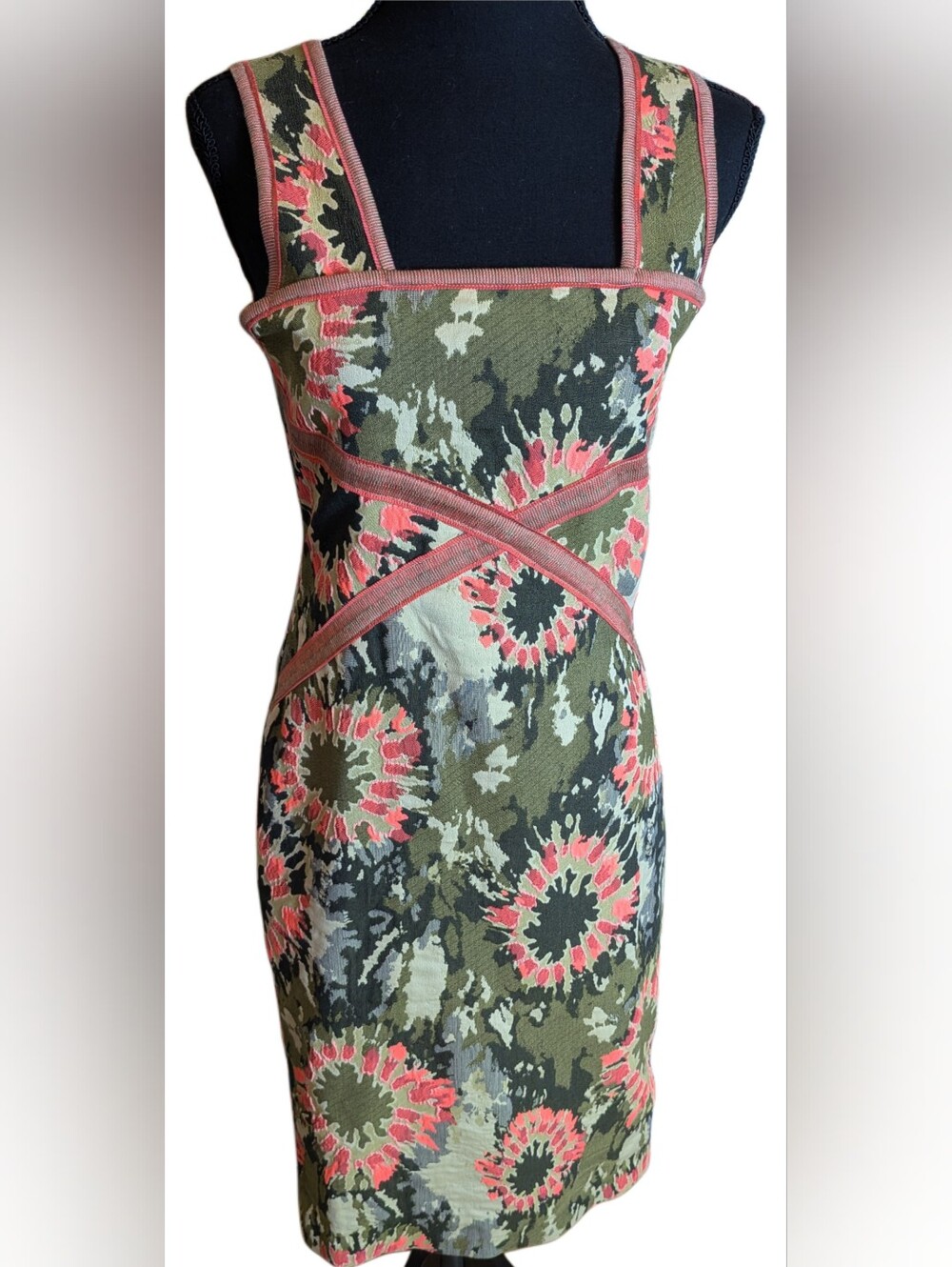Save The Queen Floral Vanguard Sleeveless Bodycon Dress, Size Small- Italian